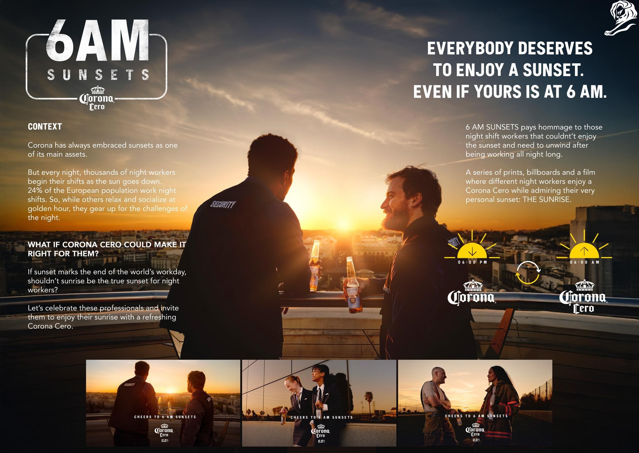 CORONA – 6AM Sunsets – GUT – Cannes Lions 2025 (Presentation Image from The Work – 1827893-29755055)